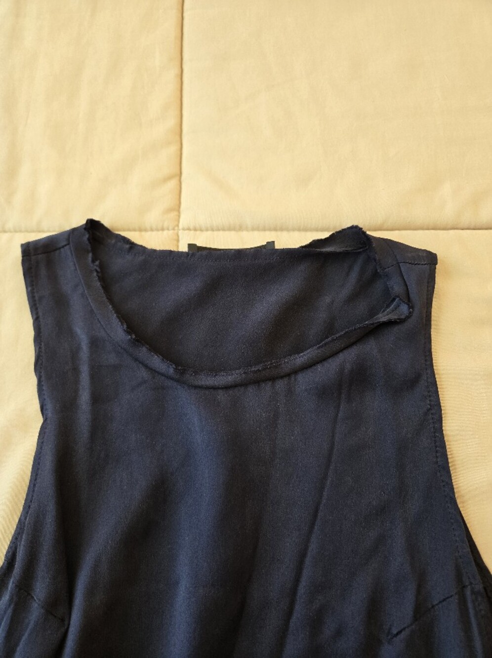 KES Navy Silk Bias Cut Midi Asymetrical Sleeveless Dress, Estimated Size S - Picture 4 of 11